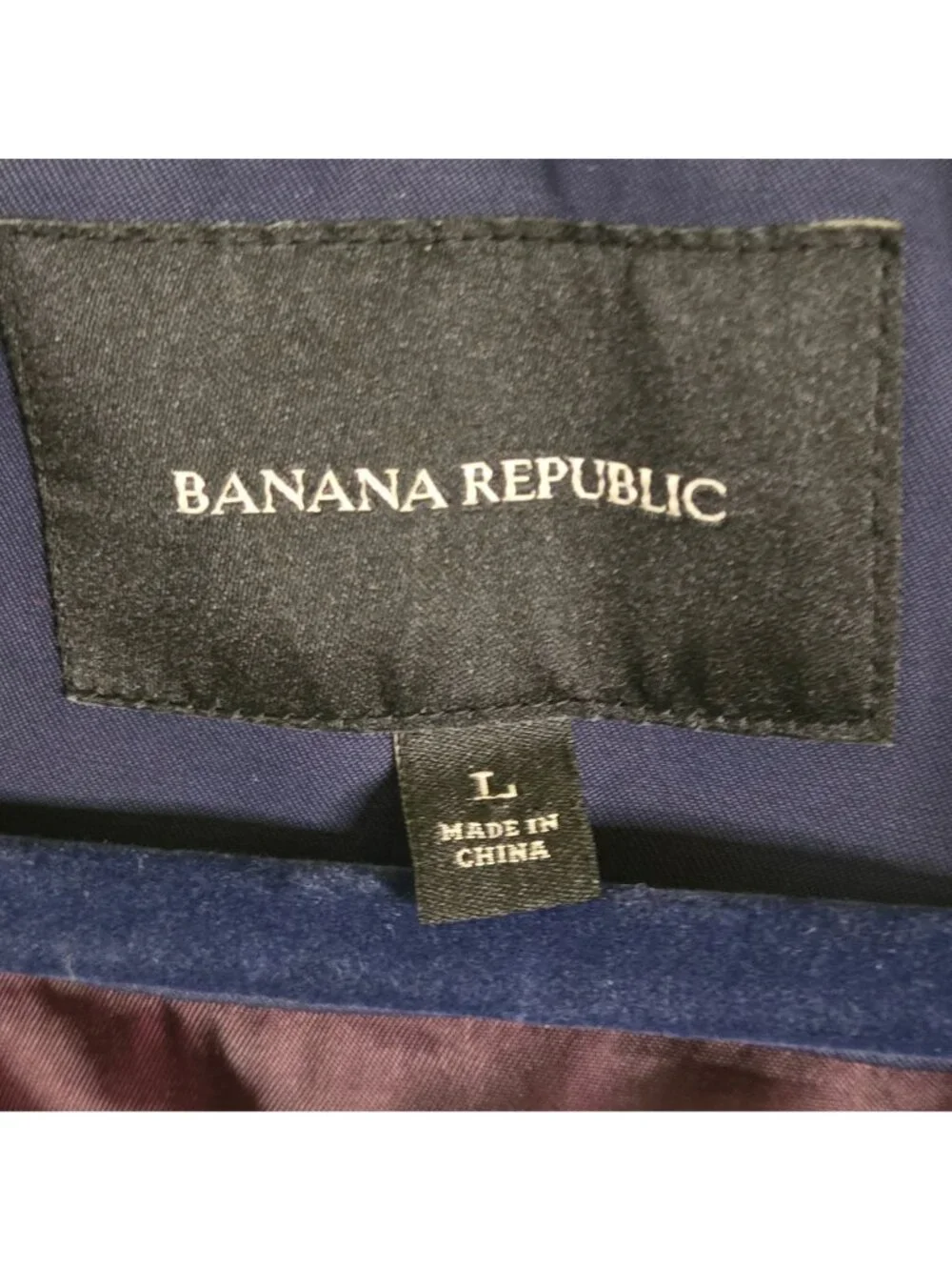 Banana Republic Navy Cotton Blend Bomber Jacket Full Zip Snap Zip Pockets Size L